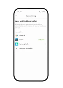 Schritte-Synchronisierung Bild aus der App für verschiedene Smartwatch-Anbieter